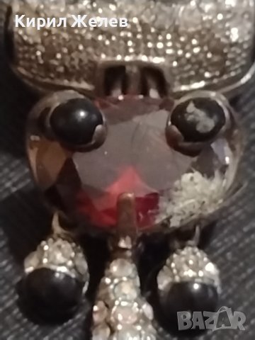 Марков ключодържател КОТКА с кристали перфектно състояние много красив стилен дизайн 42357, снимка 4 - Други - 43618297
