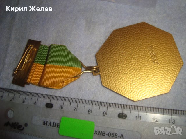 1980г. ПОЗЛАТЕН РЯДЪК КОЛЕКЦИОНЕРСКИ БРОНЗОВ НЕМСКИ МЕДАЛ ХАНАУ с ЛЕНТА и НОСАЧ 30661, снимка 6 - Антикварни и старинни предмети - 37971184