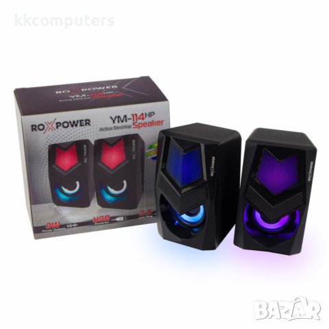 Гейминг аудио колони ROXPOWER 2.0 RGB - YM-114HP      Производител: Roxpower     Модел: YM-114HP    , снимка 4 - Тонколони - 44030575