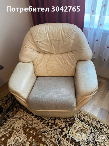 Кожена холова гарнитура, снимка 4 - Дивани и мека мебел - 51799254