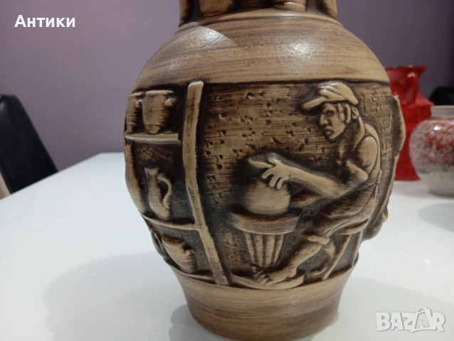 Керамична стара ваза Knodgen Keramik , снимка 11 - Вази - 52527393