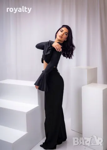 Дамски черен панталон , снимка 5 - Панталони - 49702861