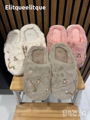 дамски пухени пантофи 