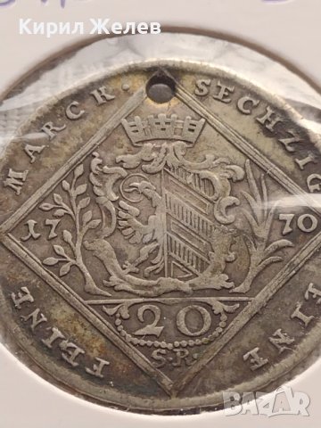 Сребърна монета 20 кройцера Йозеф втори Нюрнберг за КОЛЕКЦИОНЕРИ 12216, снимка 4 - Нумизматика и бонистика - 43000700