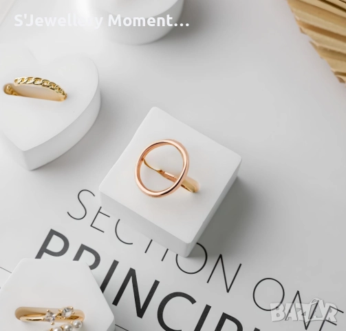 Сребърен пръстен Pandora Moments в цвят розово злато, снимка 2 - Пръстени - 48641384