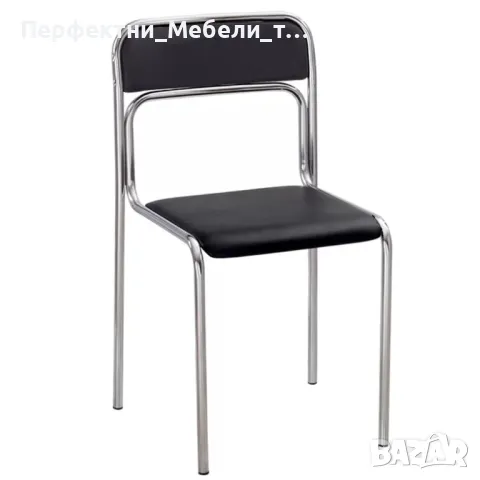 Здрав метален компактен евтин стол с кожена седалка и облегалка наличен, снимка 4 - Столове - 47545001