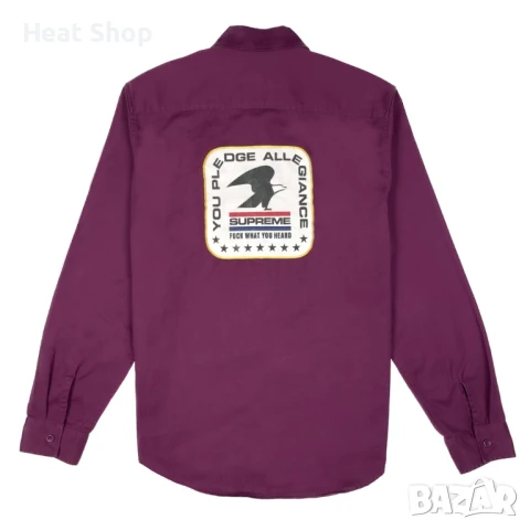 Риза Supreme Pledge Allegiance Dark Violet L/S Shirt, снимка 2 - Ризи - 50503506