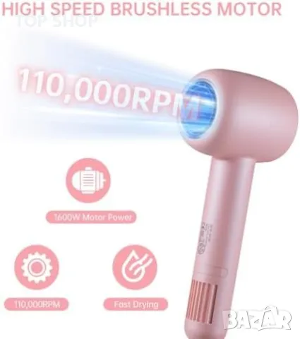 Нов Сешоар QKMZ с Безчетков Мотор, Бързо и Ефективно Сушене, Лек, снимка 2 - Сешоари - 49657696