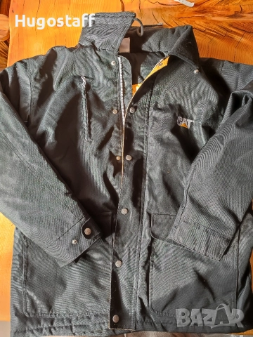 Мъжко черно качулка непромокаемо работно яке Caterpillar heavy duty (CAT)., снимка 3 - Якета - 52590759