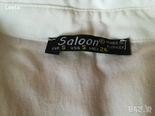 Риза от памук с флорална бродерия Saloon, снимка 5 - Ризи - 50058507