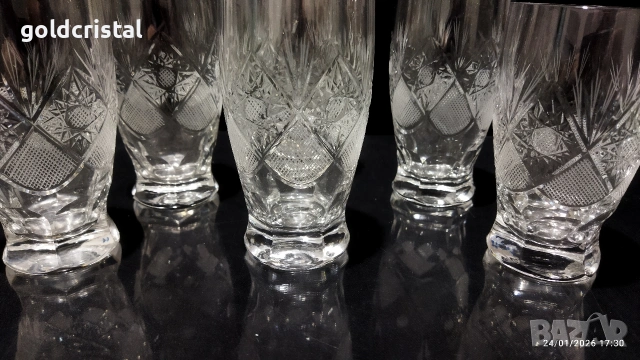 кристални чаши за вода безалкохолно , снимка 3 - Антикварни и старинни предмети - 53230878