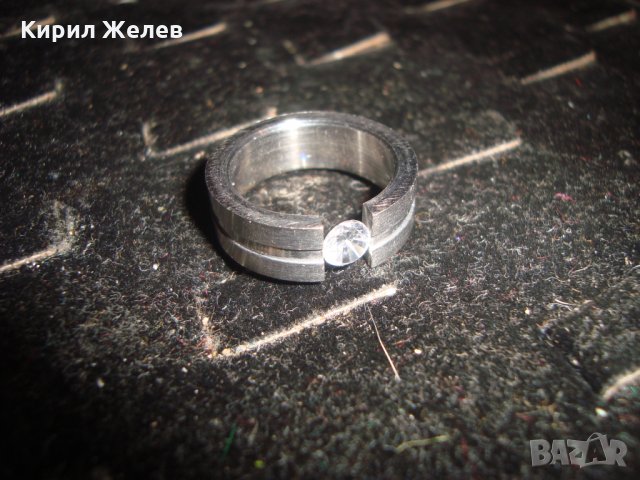 ПРЪСТЕН БЛАГОРОДНА НЕРЪЖДАЕМА СТОМАНА със СКЪПОЦЕНЕН ЦИРКОН АРТ ХАЛКА 20625, снимка 4 - Пръстени - 32318572