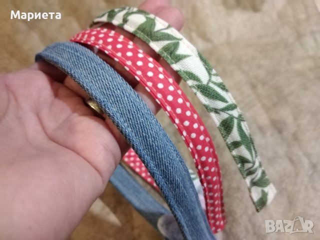 Комплект 3 бр. диадеми Диадема Деним Червена Диадема Аксесоари за коса Ръчна Изработка 