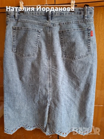 Дамска дънчена пола с рязане бродерия, снимка 3 - Поли - 51125421