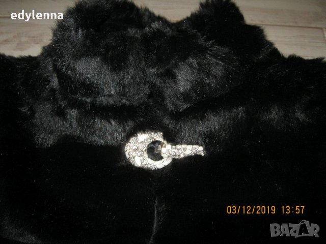Елегантно палто от еко кожа с косъм, снимка 3 - Палта, манта - 27259211