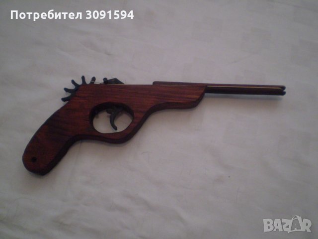 Изработено на ръка дървен пистолет детска играчка, снимка 5 - Колекции - 33339635