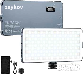 Акумулаторна двуцветна LED видео лампа ENEGON 4000mAh с мини панел за професионални DSLR