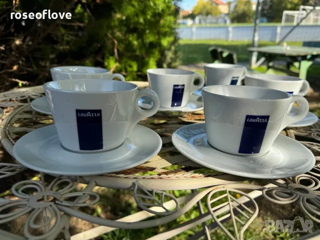 Лаваца / Lavazza италиански порцеланови чаши за капучино, снимка 4 - Чаши - 47676740