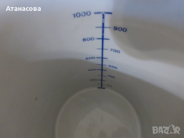 Лабораторна порцеланова мензура 1 литър мерителна кана, снимка 7 - Антикварни и старинни предмети - 43598255