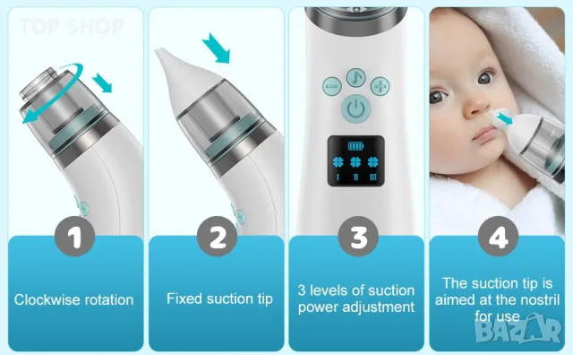 Бебешки назален аспиратор Uwelliky Baby Nasal Aspirator, снимка 2 - Бебефони - 48473279