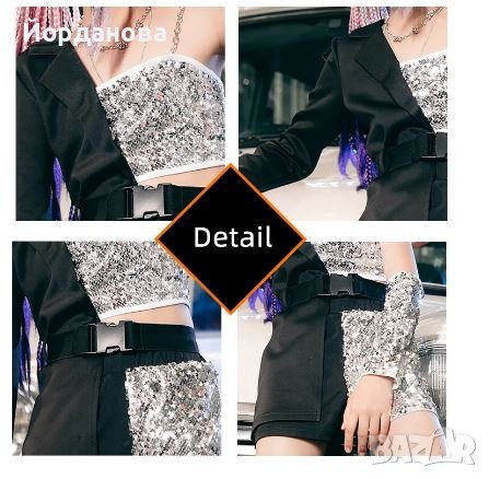 Асиметричен Детски парти комплект с пайети , снимка 2 - Детски комплекти - 43155609