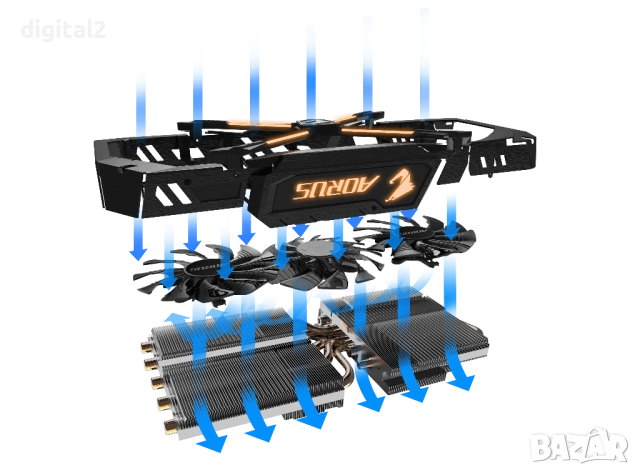 Видеокарта GTX 1080 8G AORUS GeForce Gigabyte GDDR5x 12м. Гаранция, снимка 2 - Видеокарти - 52152057