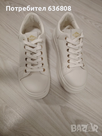 Дамски кецове Lee Cooper - светло бежови, снимка 3 - Кецове - 52170880