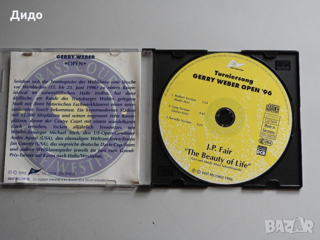 J.P. Fair - The Beauty of Life, Gerry Weber Open '96, CD аудио диск EURODANCE, снимка 2 - CD дискове - 33343975