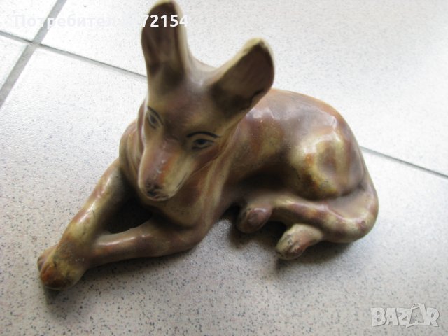 Стара статуетка легнало куче, снимка 2 - Антикварни и старинни предмети - 28540272