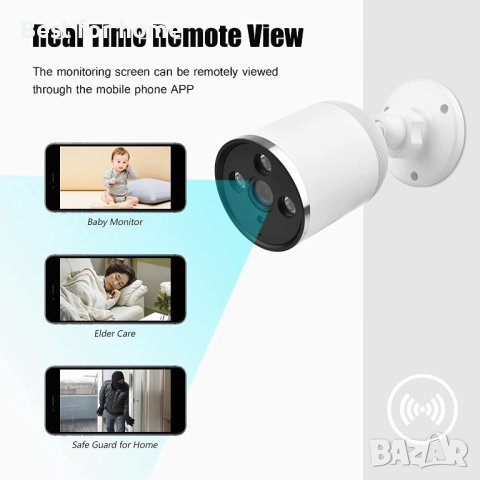 Smart WiFi Камера 2MP 130° зрителен ъгъл,нощно виждане,двупосочен разговор, снимка 4 - Камери - 40261611