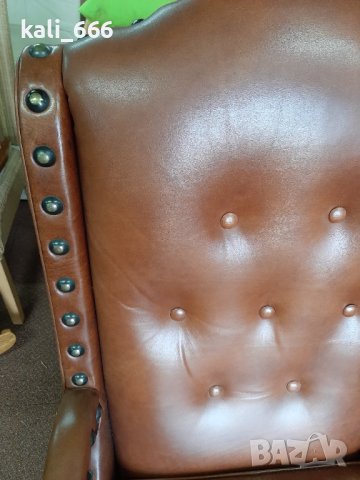 Ретро кресло естествена кожа внос от Холандия , снимка 9 - Дивани и мека мебел - 40253214