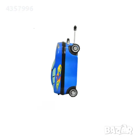 Куфар за деца, Поликарбон, релефен с формата на кола, Син, снимка 4 - Куфари - 48696427