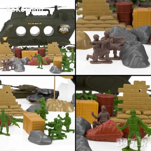 Военен хеликоптер с войници,бойни машини, снимка 4 - Влакчета, самолети, хеликоптери - 52367112