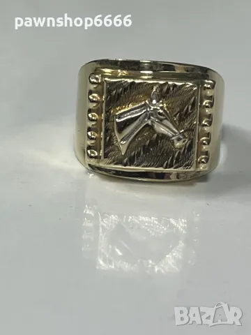 Златен мъжки пръстен 14 карата, снимка 3 - Пръстени - 49087863