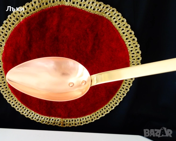 Медна лъжица за сос,сосове,коктейли,чиста червена мед. 