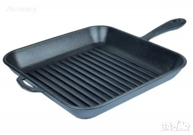 Чугунени грил тигани квадратни, 18 см, 24 см, 26 см, 28 см, 35 см, снимка 4 - Съдове за готвене - 10329972