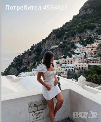 Бяла рокля с връзки ZARA, снимка 1