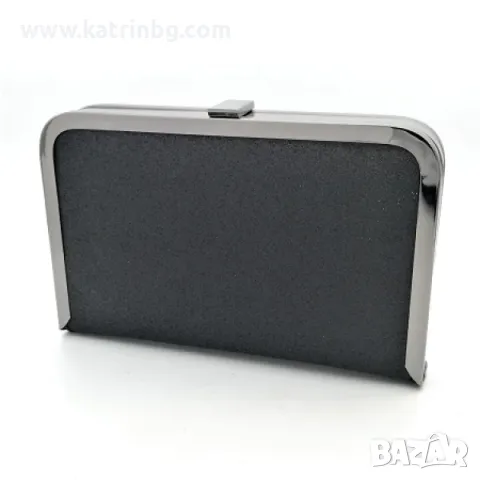 Абитуриентска чанта клъч в черен цвят със ситен брокат, снимка 2 - Чанти - 48907883