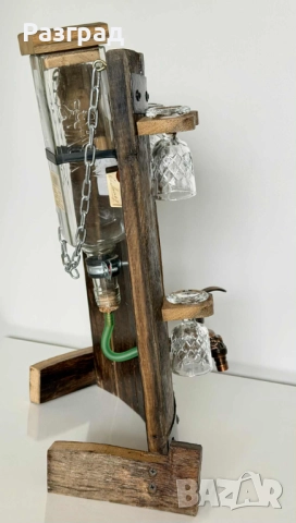 Дървена стойка  -диспенсър за алкохол, снимка 7 - Декорация за дома - 52718802