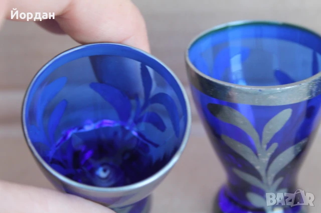 Стъклени чаши със сребърна украса, снимка 9 - Чаши - 51107959