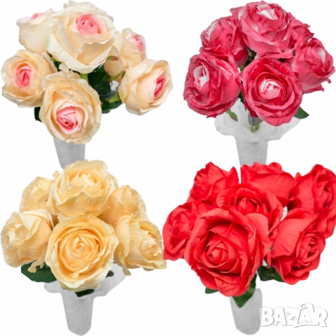 Елегантни изкуствени букети от рози – идеални за декорация и подарък, снимка 6 - Други стоки за дома - 52137813