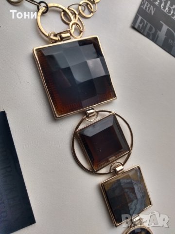  Стилно колие Dyrberg/Kern със големи камъни  Swarowski, снимка 5 - Колиета, медальони, синджири - 26110532