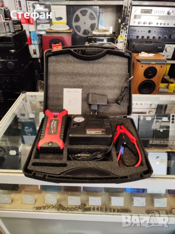 Преносима външна батерия (бустер) jump starter + компресор за автомобил. НОВО!