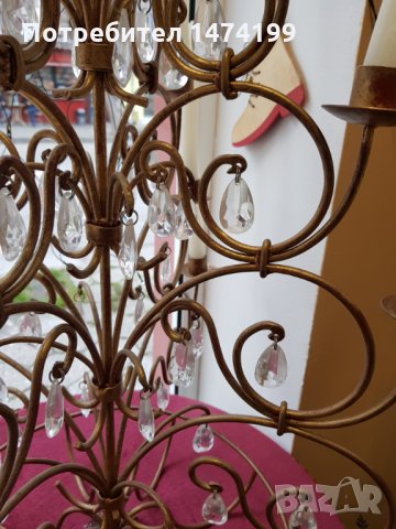 Голям свещник, ковано желязо, снимка 6 - Други - 35260070