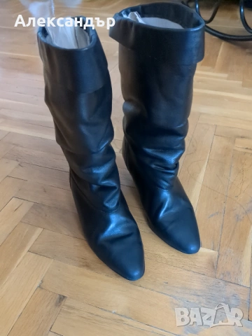 Дамски кожени ботуши с вълнена подплата, снимка 5 - Дамски ботуши - 53263828