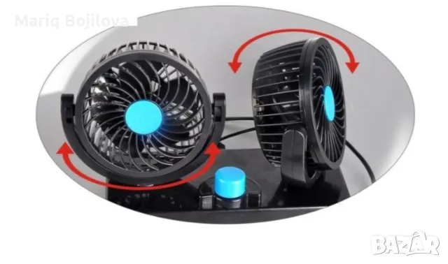 Вентилатор с двойни перки за автомобил, снимка 1