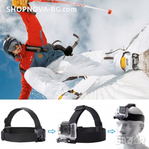 Универсална стойка за глава GoPlus, съвместима с всички модели екшън камери, снимка 6 - Чанти, стативи, аксесоари - 28102010