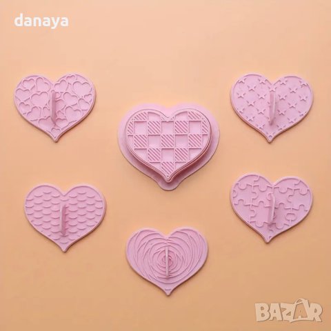 4449 Комплект форми за сладки с релеф Сърца, снимка 7 - Форми - 44123969