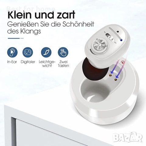 Слухов апарат Britzgo, до 40 часа живот на батерията, с преносима чанта за зареждане, снимка 2 - Други - 52773208