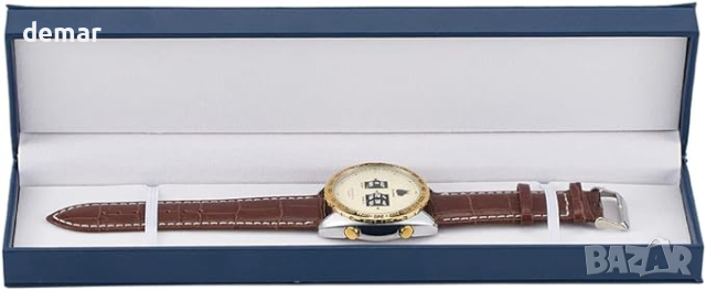 Часовник за барабани ALANO с каишка от естествена кожа с кварцова лента за ръка , снимка 7 - Мъжки - 44879832